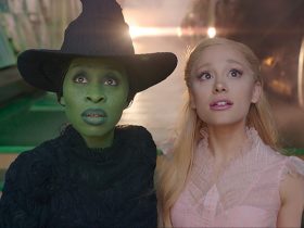 L to R: Cynthia Erivo is Elphaba and Ariana Grande is Glinda in WICKED, directed by Jon M. Chu